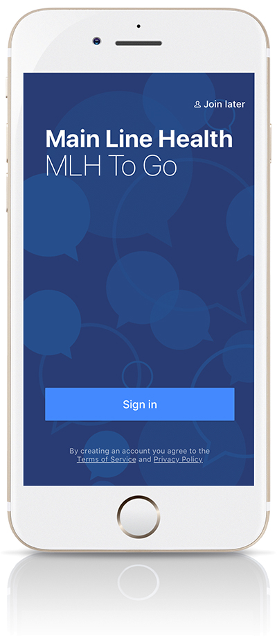 MLH To Go login page on iPhone